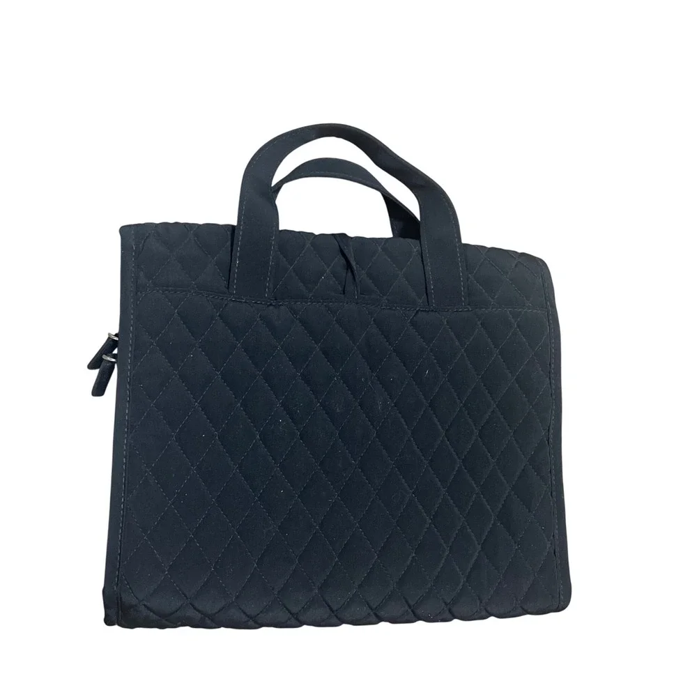 Vera Bradley Quilted Weekender Travel Bag Toiletry Cosmetics Organizer Black‎